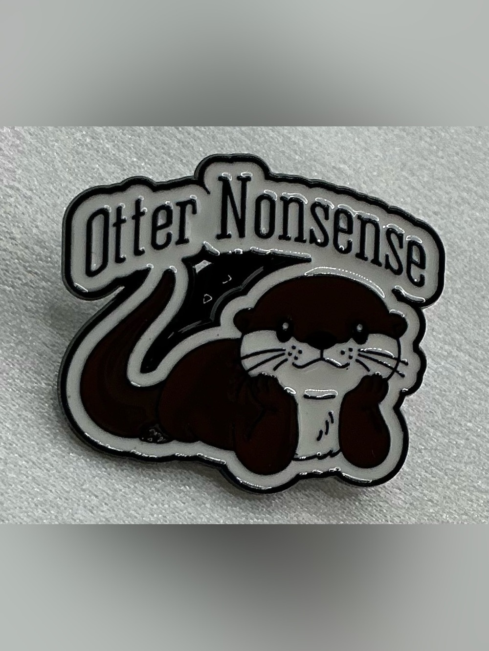 ENAMEL LAPEL PIN OTTER NONSENSE